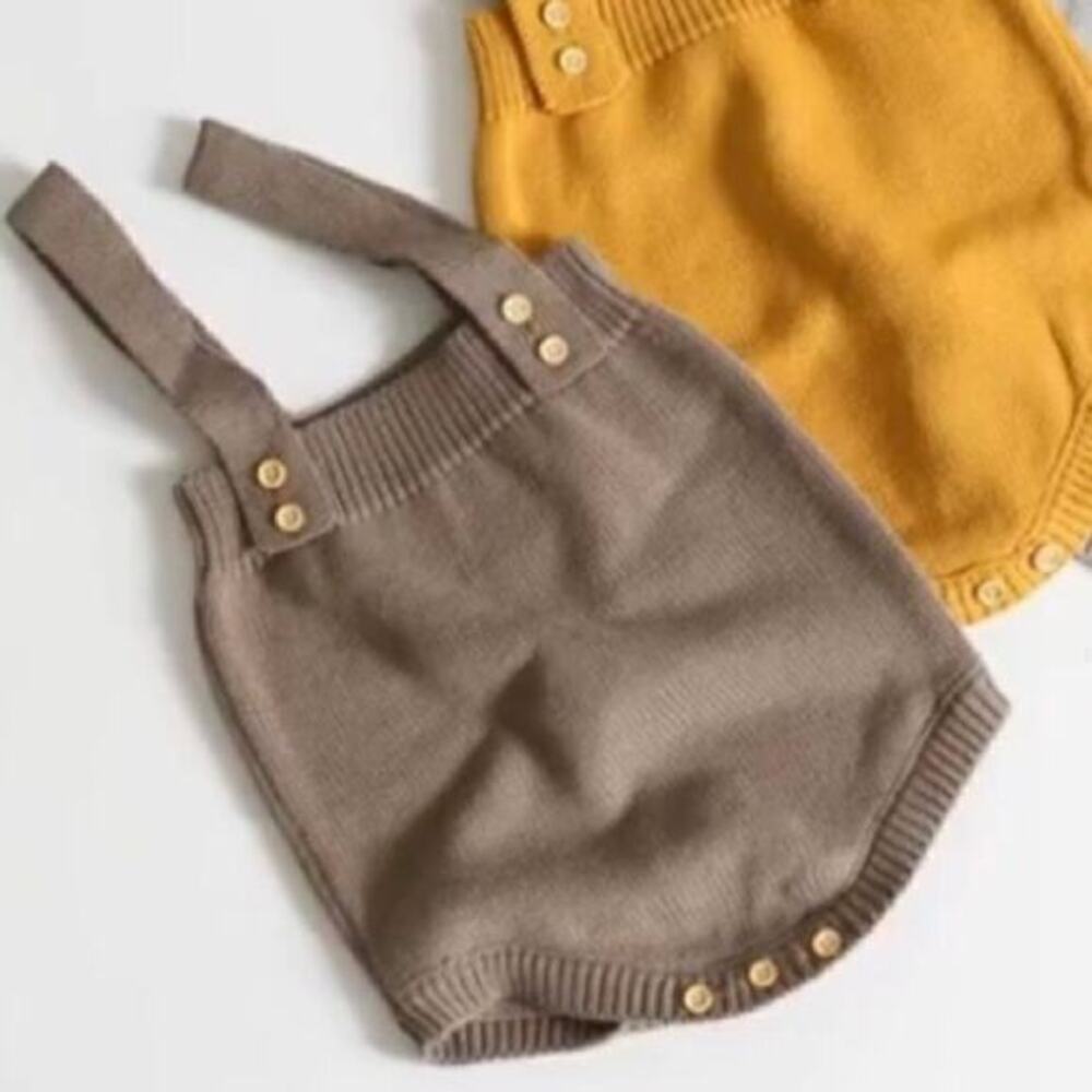 New Boy’s cotton knit rompers 6, 24 mo khaki